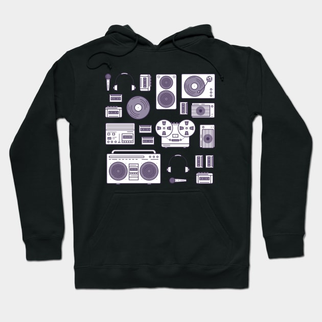 Retro Music Player Hoodie by edwardechoblue